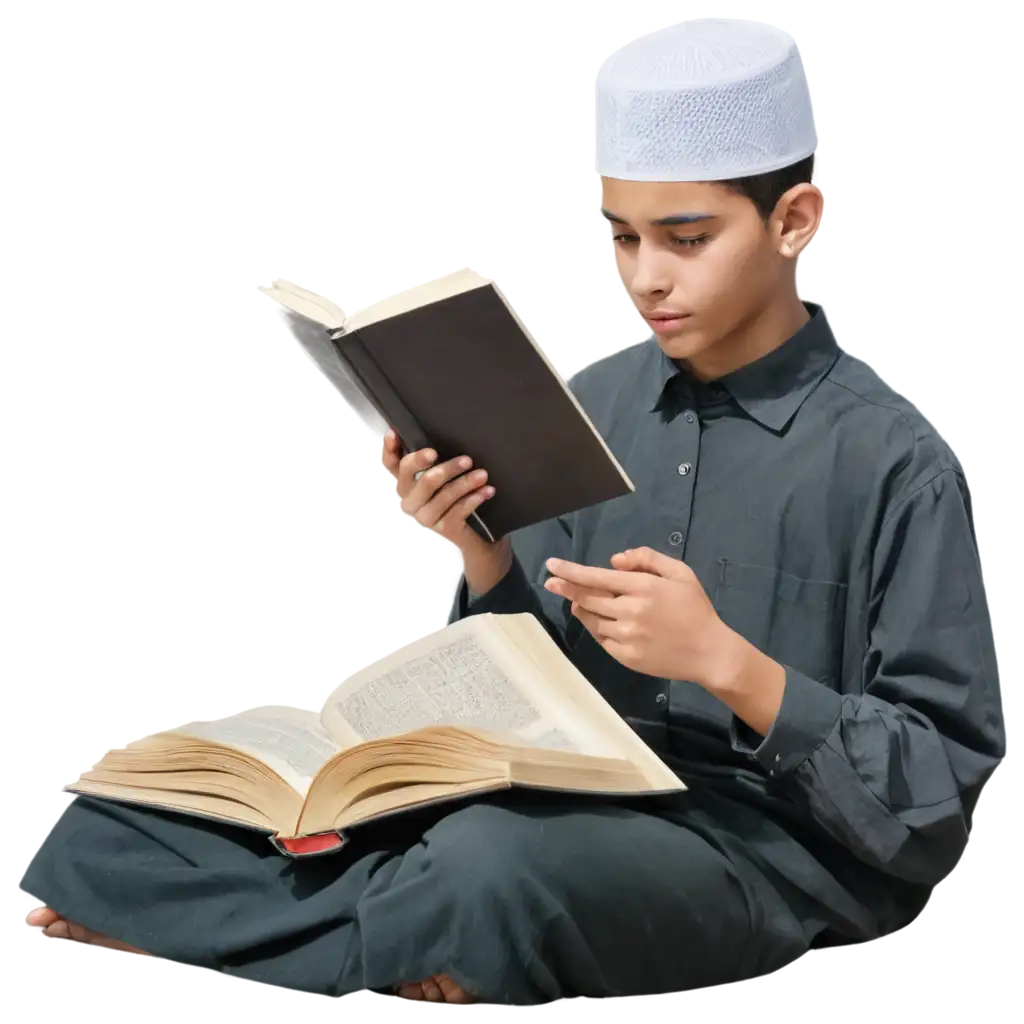 15YearOld-Muslim-Boy-Reading-Quran-PNG-Image-for-Clear-and-HighQuality-Visualization