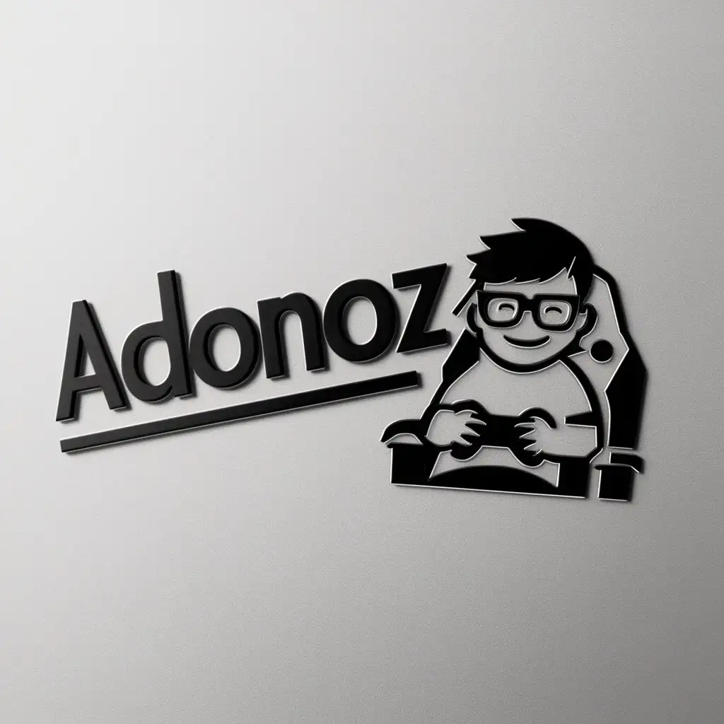 LOGO-Design-For-Adonoz-Boy-Gamer-in-Glasses-for-Entertainment-Industry