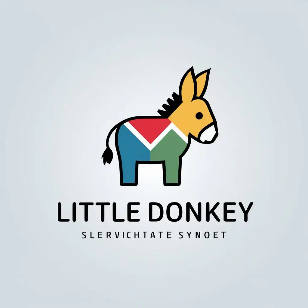 LOGO-Design-For-Little-Donkey-Minimalistic-Blue-Red-Yellow-Green-Internet-Industry-Logo