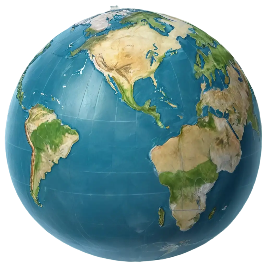 Realistic-3D-Globe-PNG-Vibrant-Continents-and-Detailed-Oceans