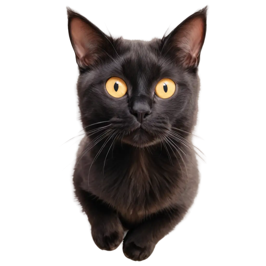 Black-Cat-Face-with-Yellow-Eyes-Shaking-PNG-Realistic-Style-for-HighQuality-Visuals