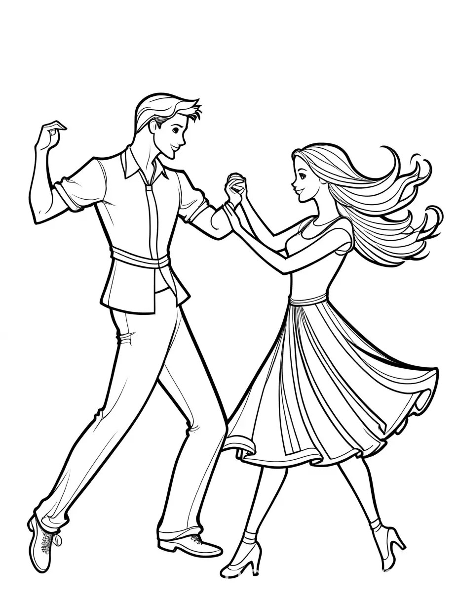 Boyfriend-and-Girlfriend-Dancing-Together-Coloring-Page-Black-and-White