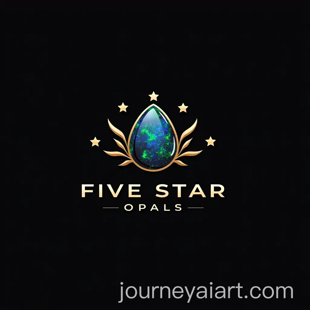 Luxury-Logo-Design-for-Five-Star-Opals-Featuring-Vibrant-Black-Opal