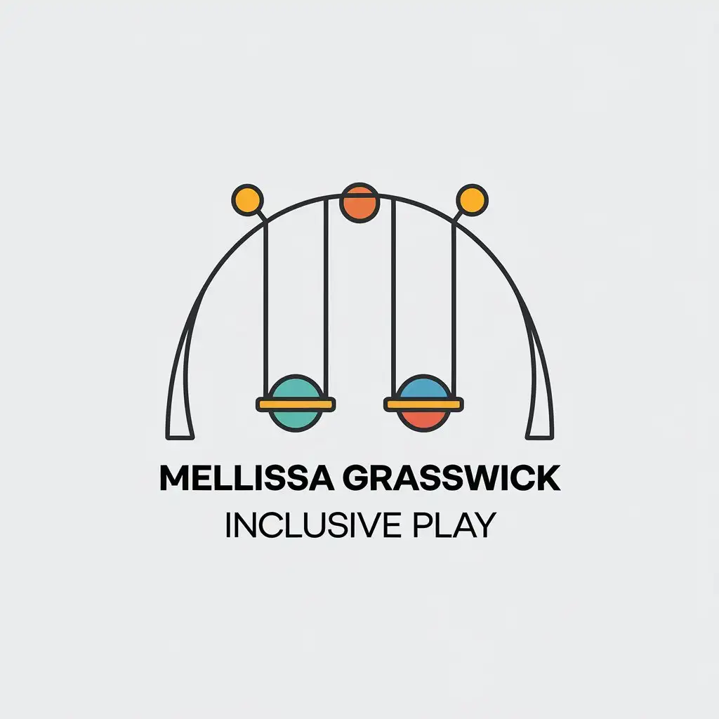 LOGO Design for Mellissa Grasswick Inclusive Play Minimalistic Two Swings with Clear Background