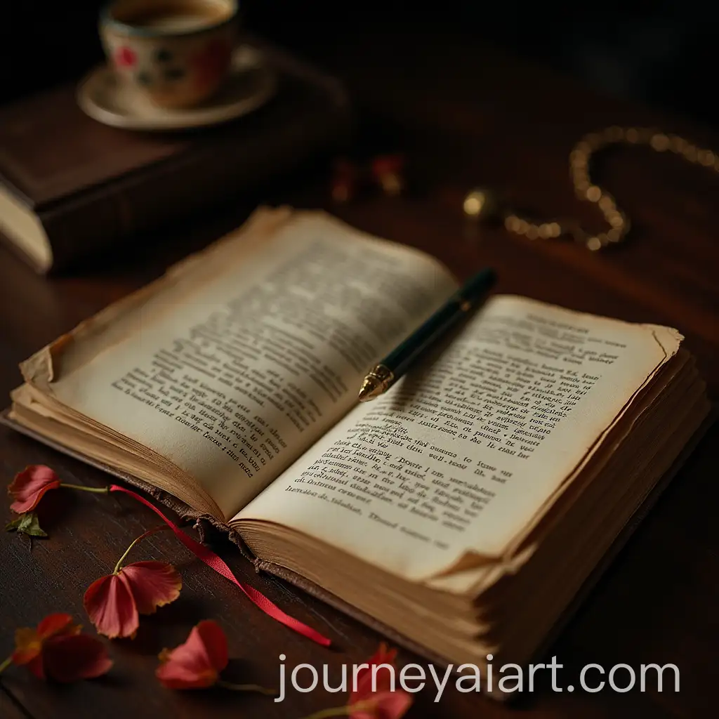 Old-Grandmothers-Diary-Open-on-Table-with-Magical-Realism-Elements
