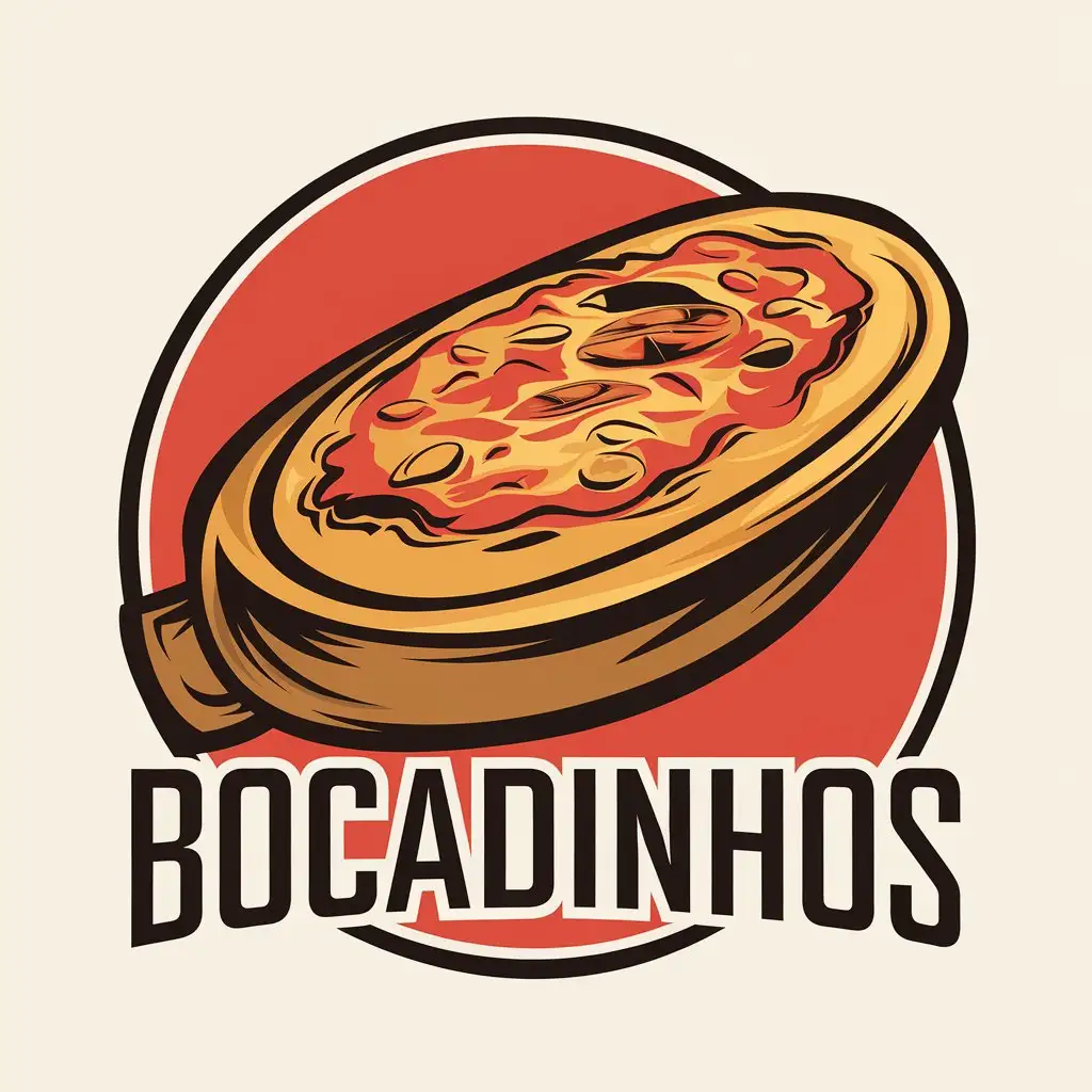 a vector logo design,with the text "bocadinhos", main symbol:Baked savory,Moderate,clear background