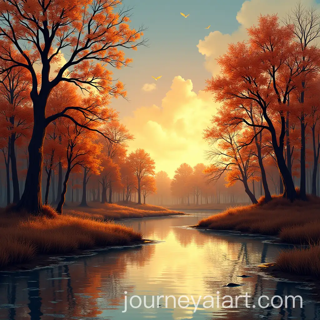 Serene-Autumn-Landscape-with-Reflections-in-Twilight