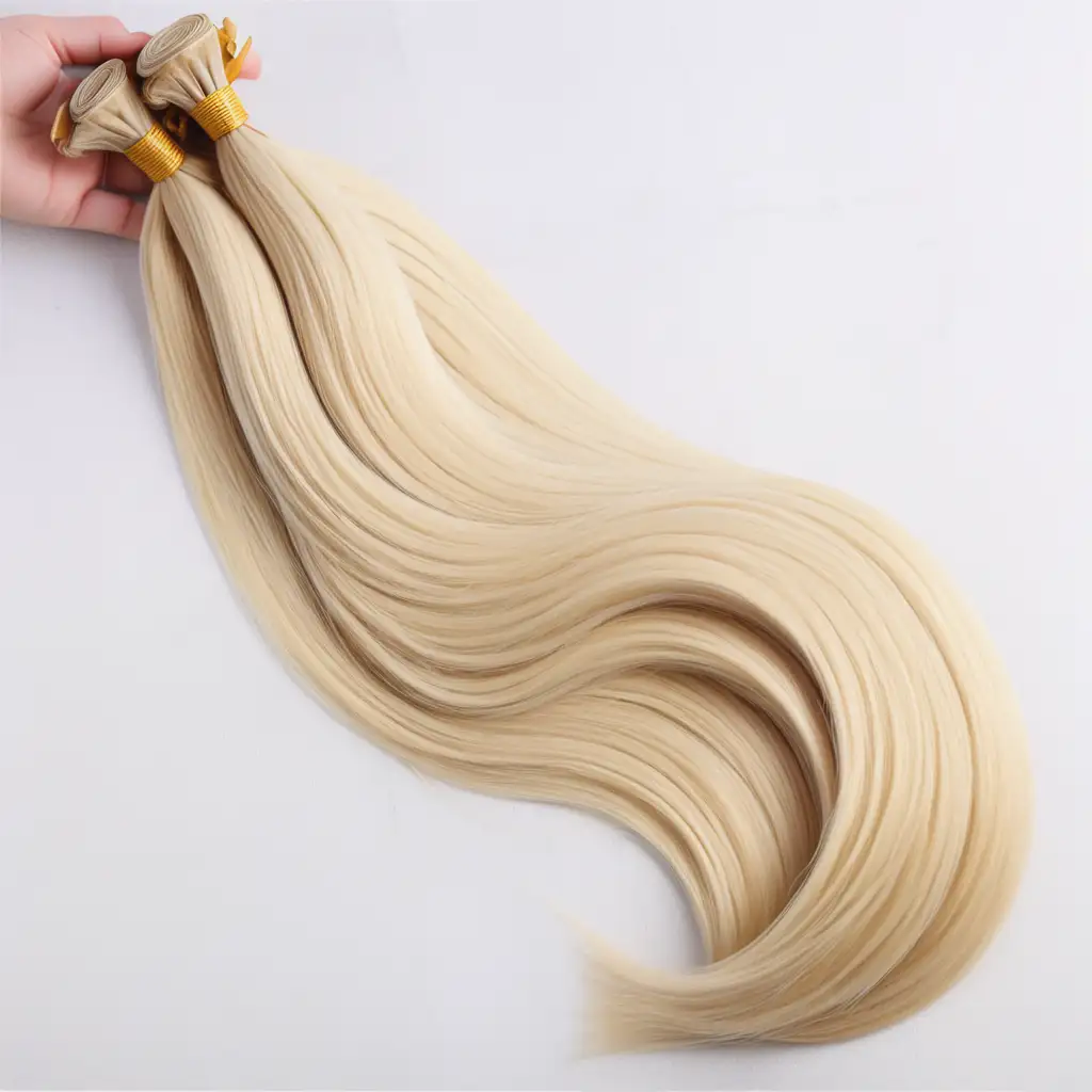 Blonde Raw Human Hair Extensions HD Realistic Single Bundle