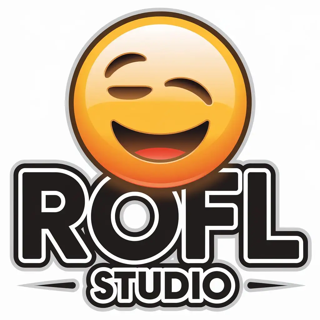 LOGO Design for ROFL Studio EmojiInspired Symbol with Clear Background