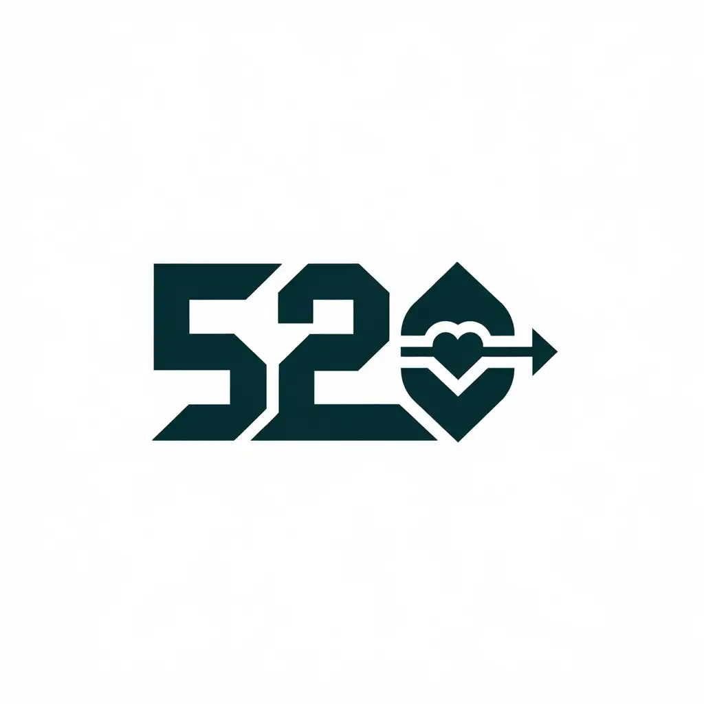 a vector logo design,with the text "520", main symbol:one arrow through heart,complex,be used in Technology industry,clear background