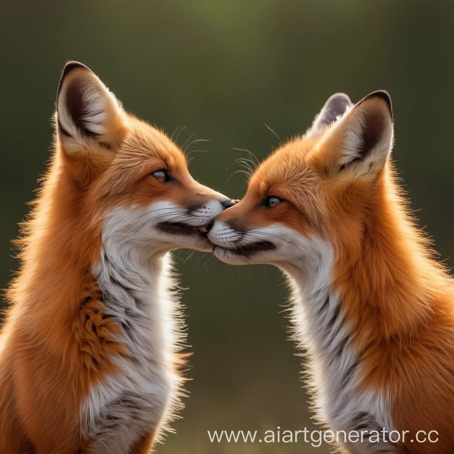 2 foxes love