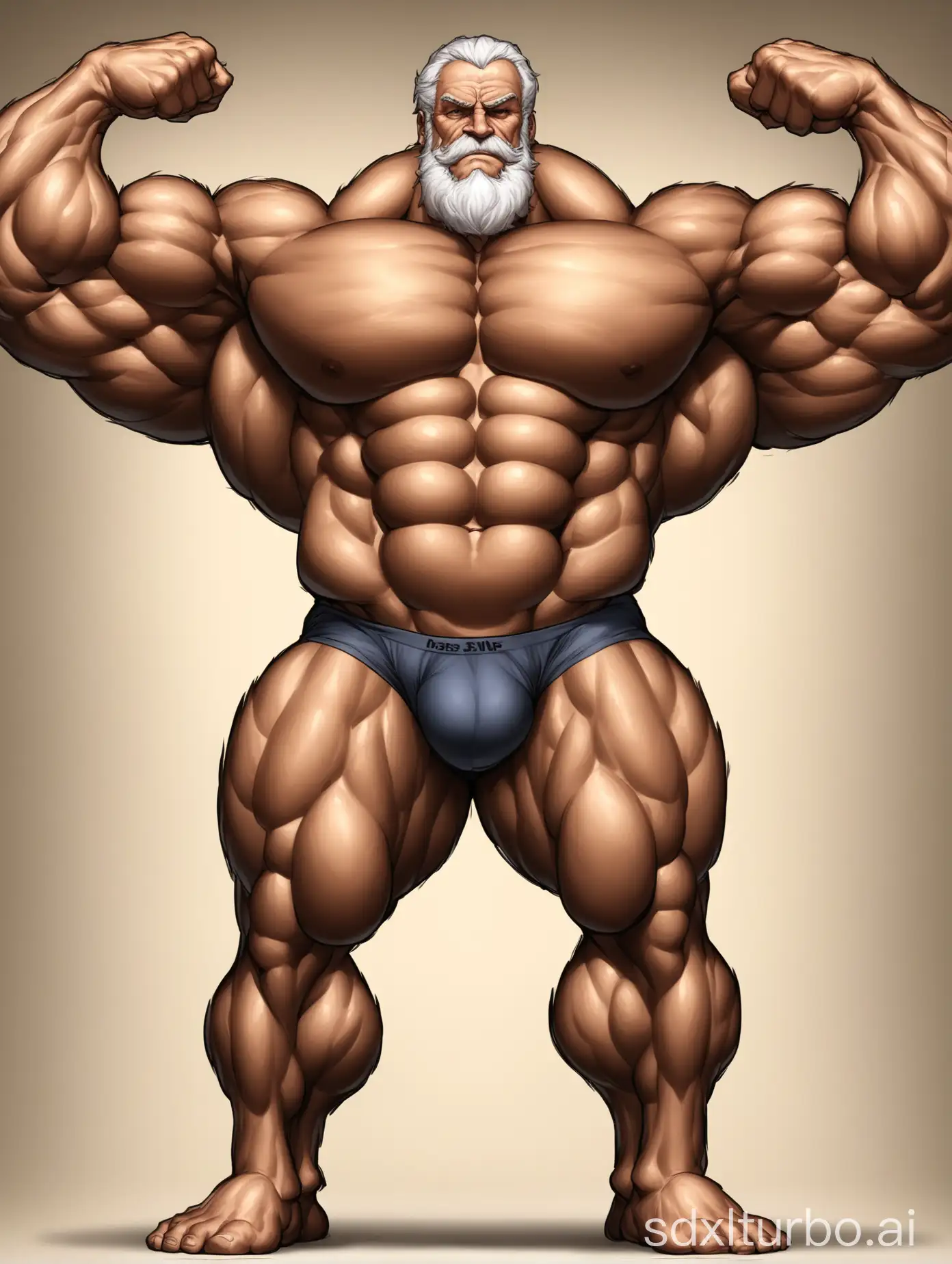 Muscular-Elderly-Man-Displaying-Massive-Biceps-in-Underwear