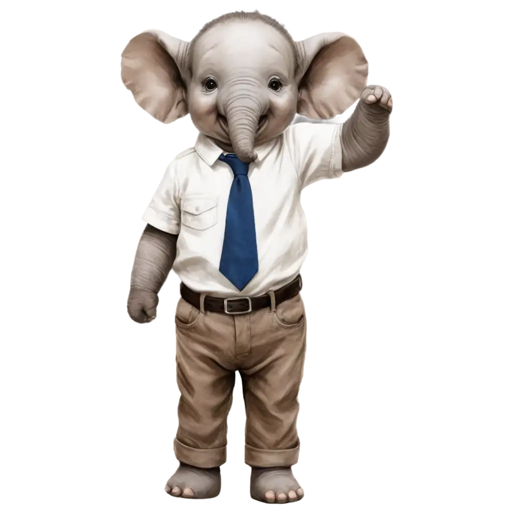 Elephant-Wearing-Shirt-and-Trousers-PNG-Image-Perfect-for-Creative-Designs-and-Fun-Illustrations