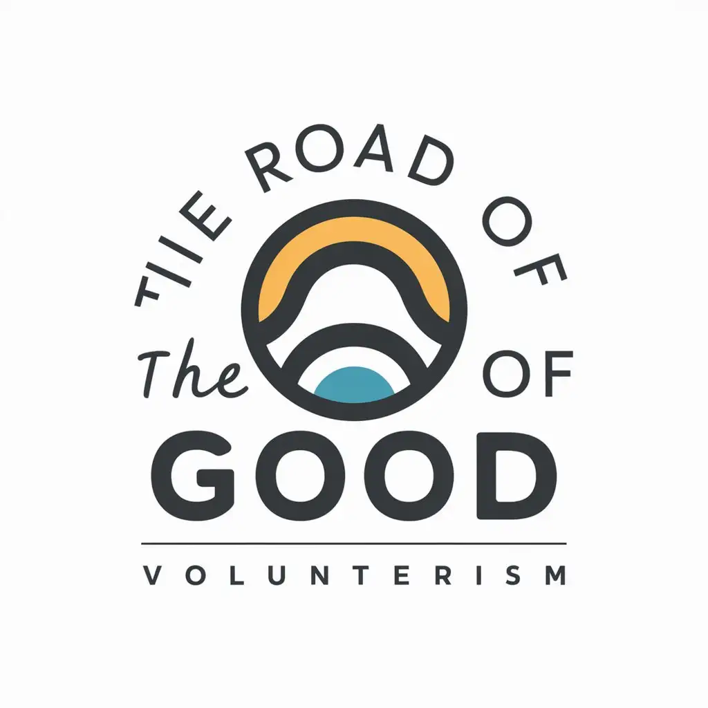 a vector logo design,with the text "The road of good", main symbol:Ladooshi,Moderate,be used in Volunteerism industry,clear background