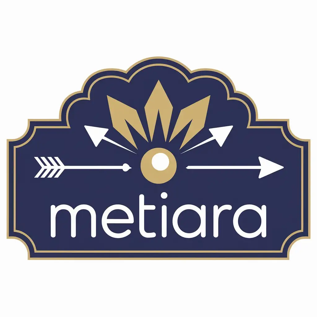 LOGO Design for Metiara Minimalist Blue Gold Consulting Firm Logo with Pearl and Transformation Theme