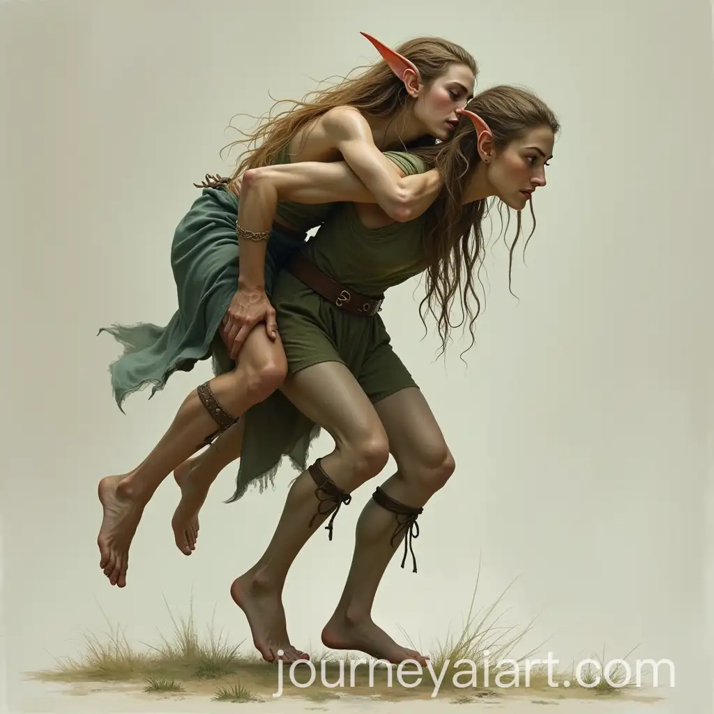AI-Image-ExpansionElven-Woman-Struggling-to-Carry-Human-Male-Piggyback-in-Fantasy-Setting