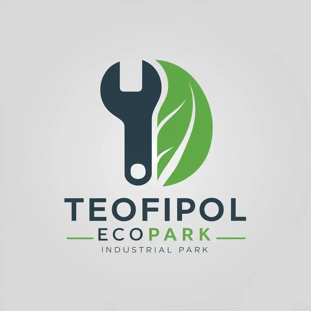 LOGO-Design-For-Teofipol-EcoPark-Industrial-Park-Half-Wrench-Half-Green-Leaf-Symbol-for-Technology-Industry