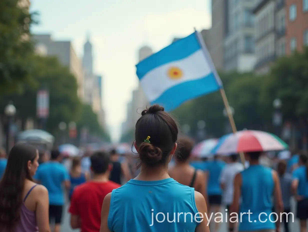 Person-with-Argentine-Flag-in-Front-of-Buenos-Aires-Skyline