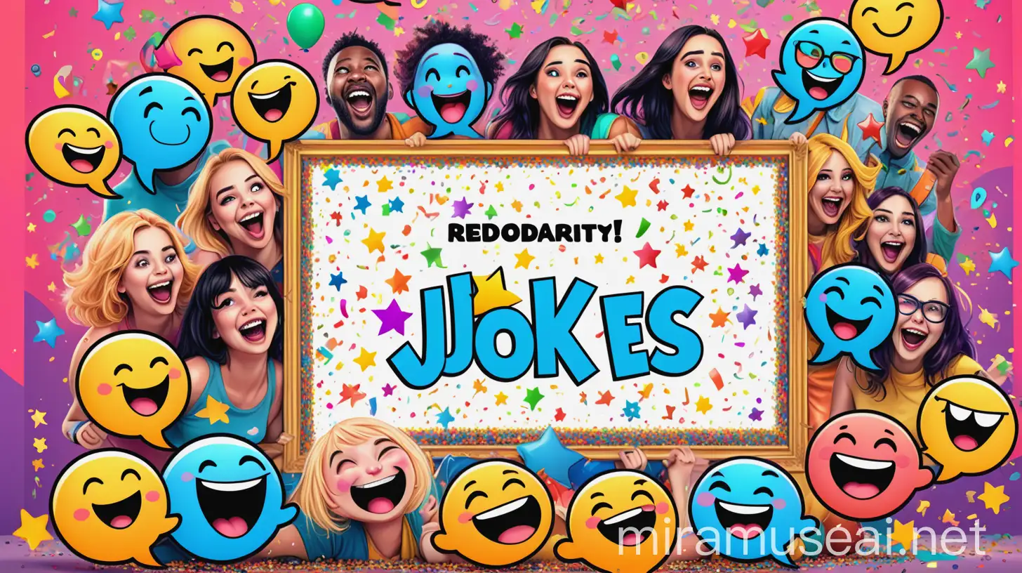 Colorful Characters Laughing in Comic Book Style Frame