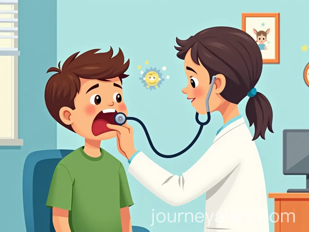 8YearOld-Boy-Crying-During-Pediatric-Checkup-with-Doctor-in-Colorful-Office