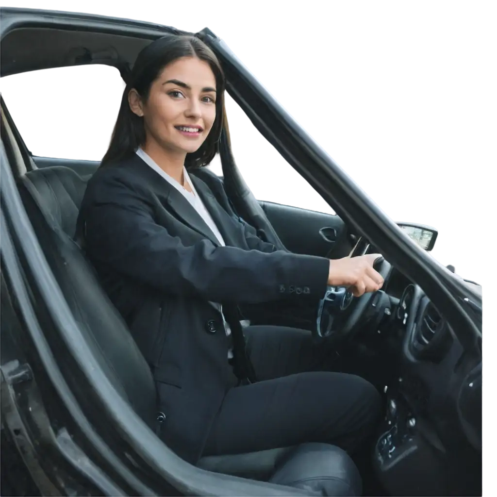 HighQuality-PNG-Image-of-a-Woman-Driving-a-Car-Capturing-Motion-and-Elegance