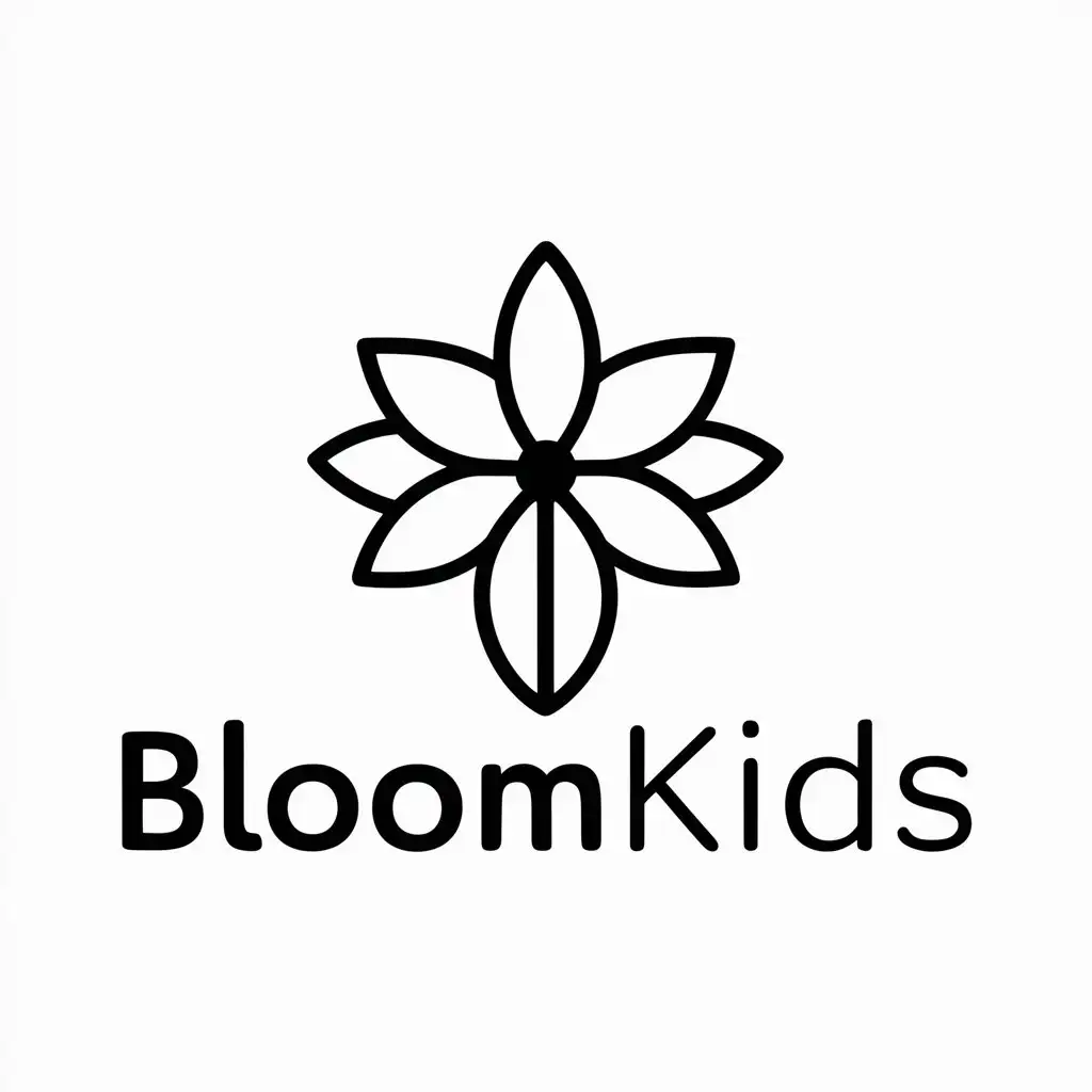 a vector logo design,with the text "Bloomkids", main symbol:blooming flower,Moderate,clear background