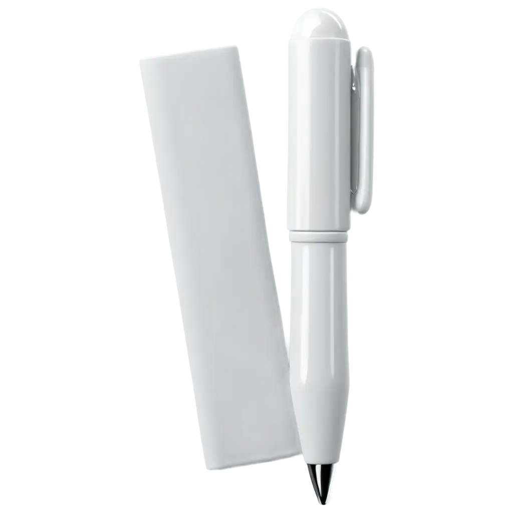 white 3d icon of a pen and paper