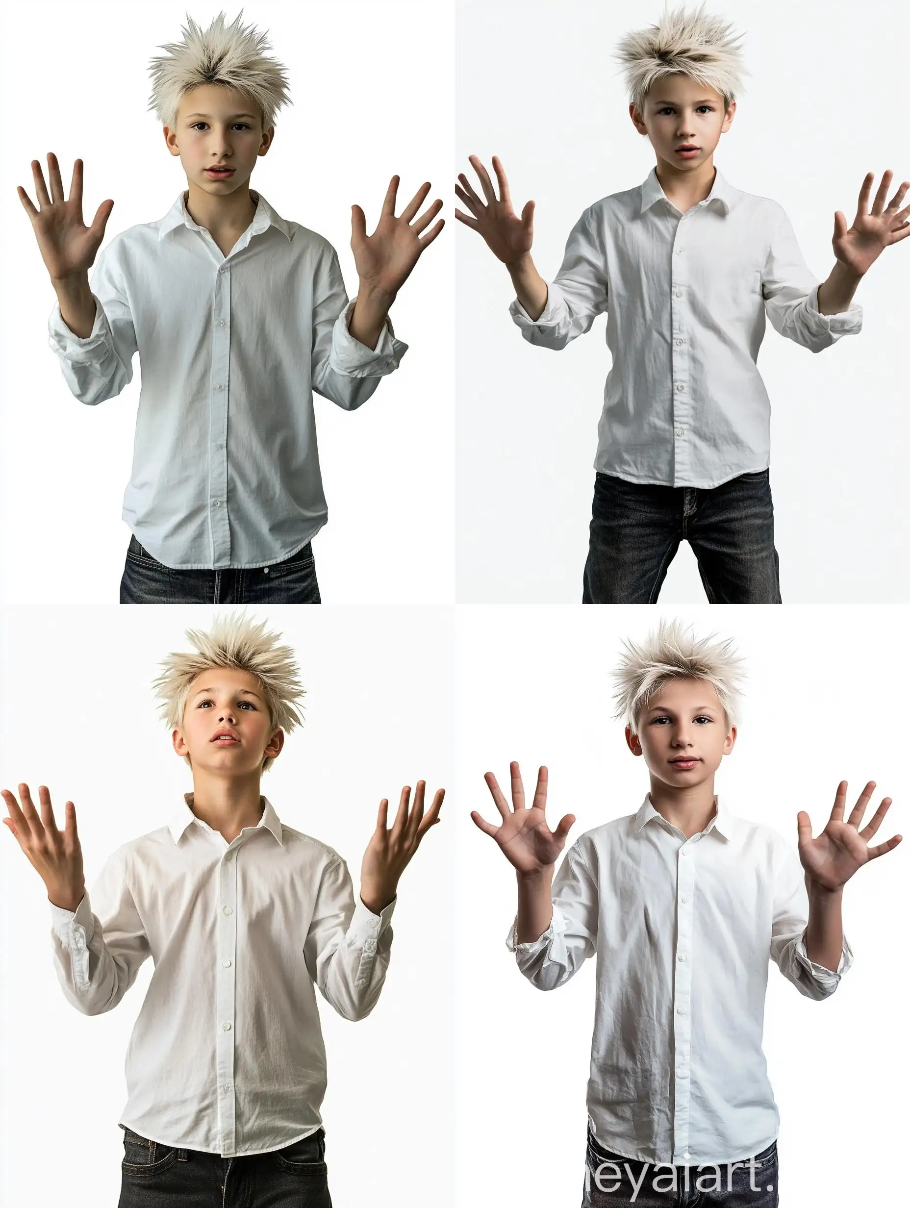 Teenage-Boy-in-RolledUp-Sleeves-with-Hands-Raised-Photorealistic-Portrait