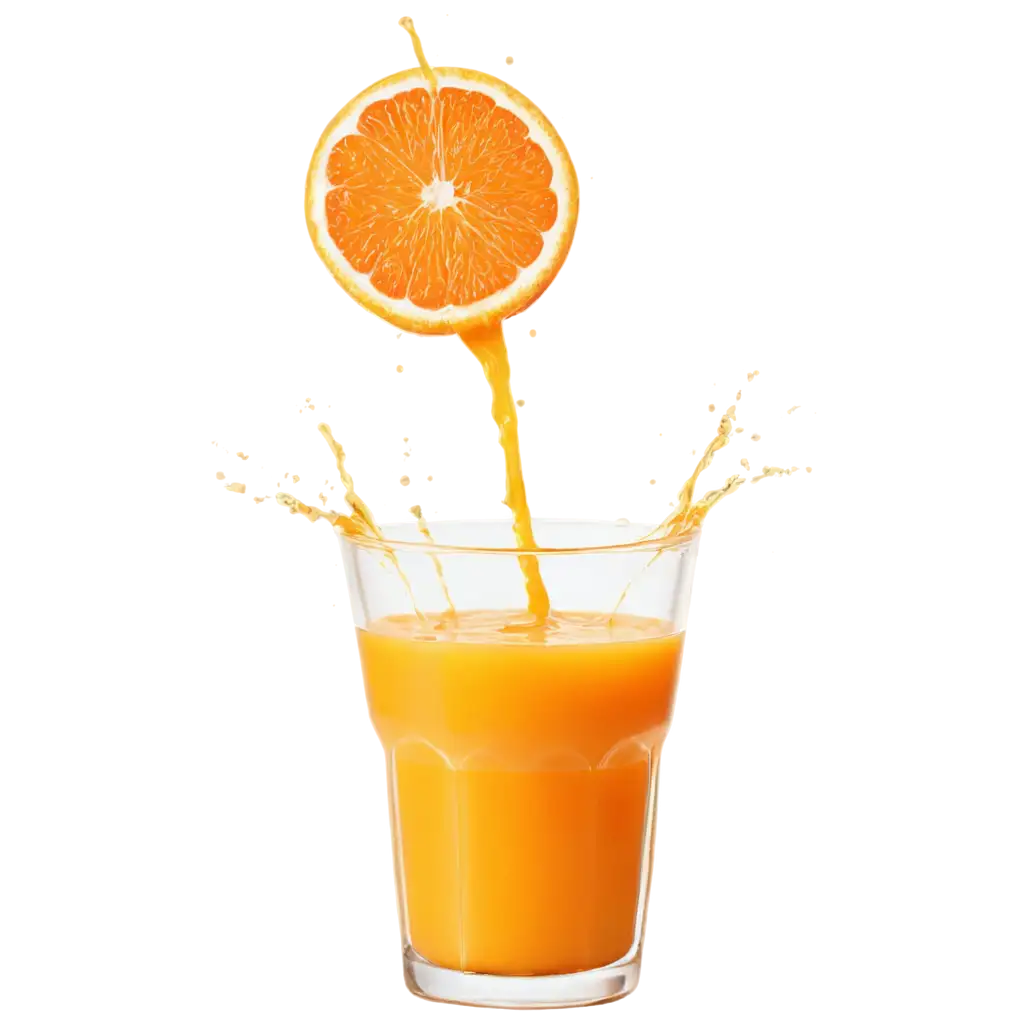 A glass of splashing orange juice