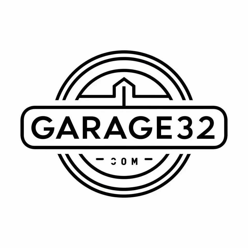 a vector logo design,with the text "garage32", main symbol:garage32,Minimalistic,clear background