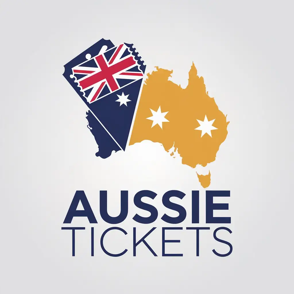 LOGO Design For Aussie Tickets Tickets and Australia Map Theme in Event Industry