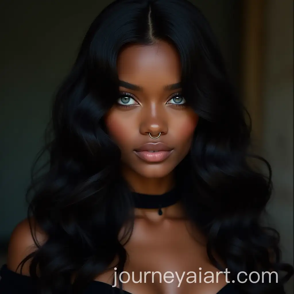 Elegant-Young-Woman-with-Vintage-Fashion-and-Glossy-Black-Hair