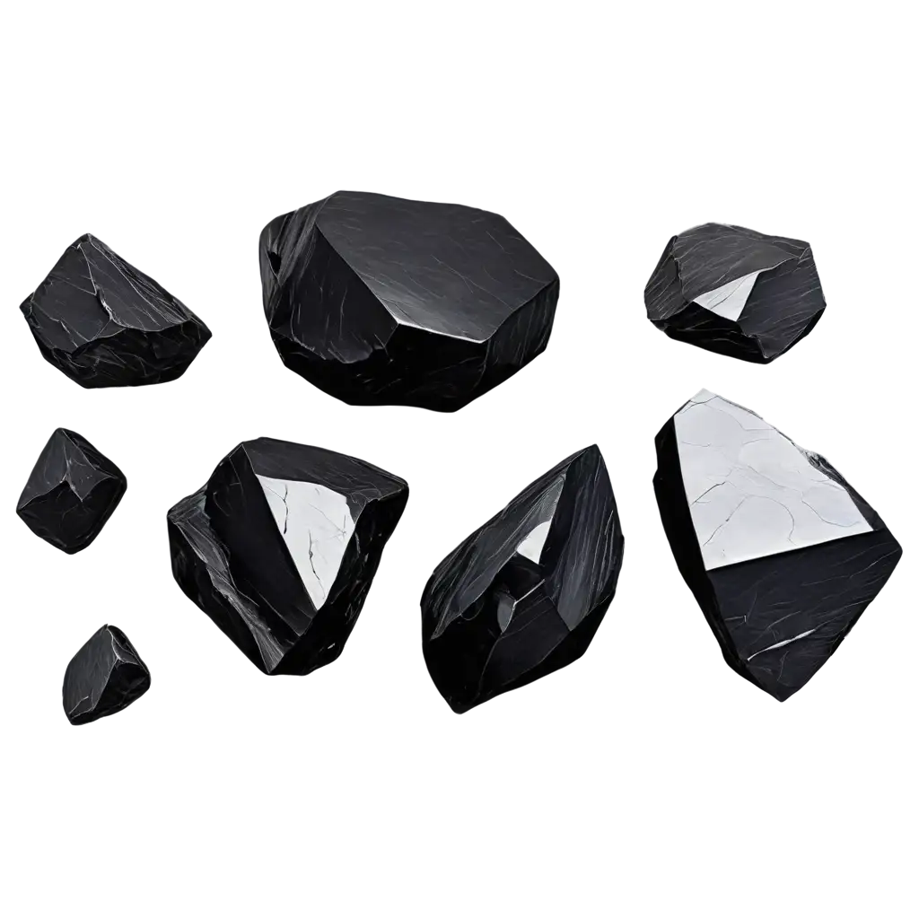 HighQuality-PNG-Image-of-Dark-Obsidian-Chunks-Geological-Mineral-Specimen-with-Detailed-Surface-and-Glossy-Texture