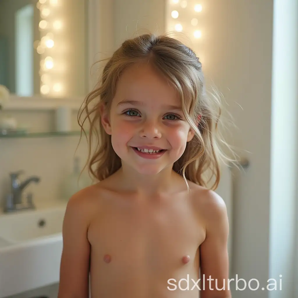 Adorable-Young-Girl-with-Shiny-Skin-in-a-Bright-Bathroom-Setting