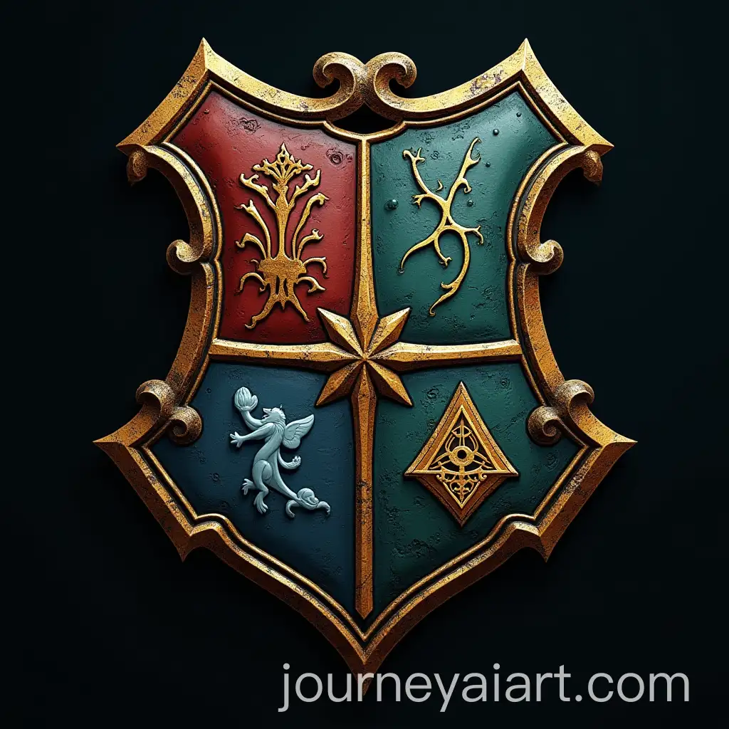 Magical-Emblem-with-Four-Elements-in-Enchanted-Shield-Design