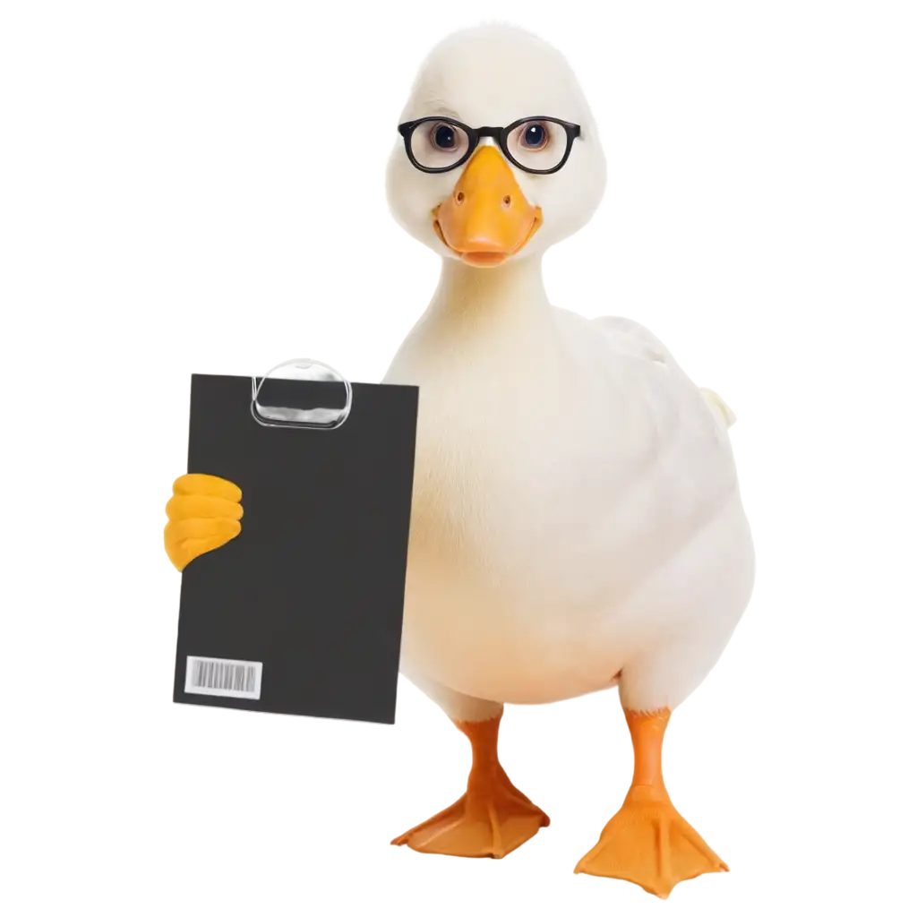 Explore-the-Charming-World-of-Nerdy-White-Duck-PNG-Images-HighQuality-Visuals-for-Creative-Expression