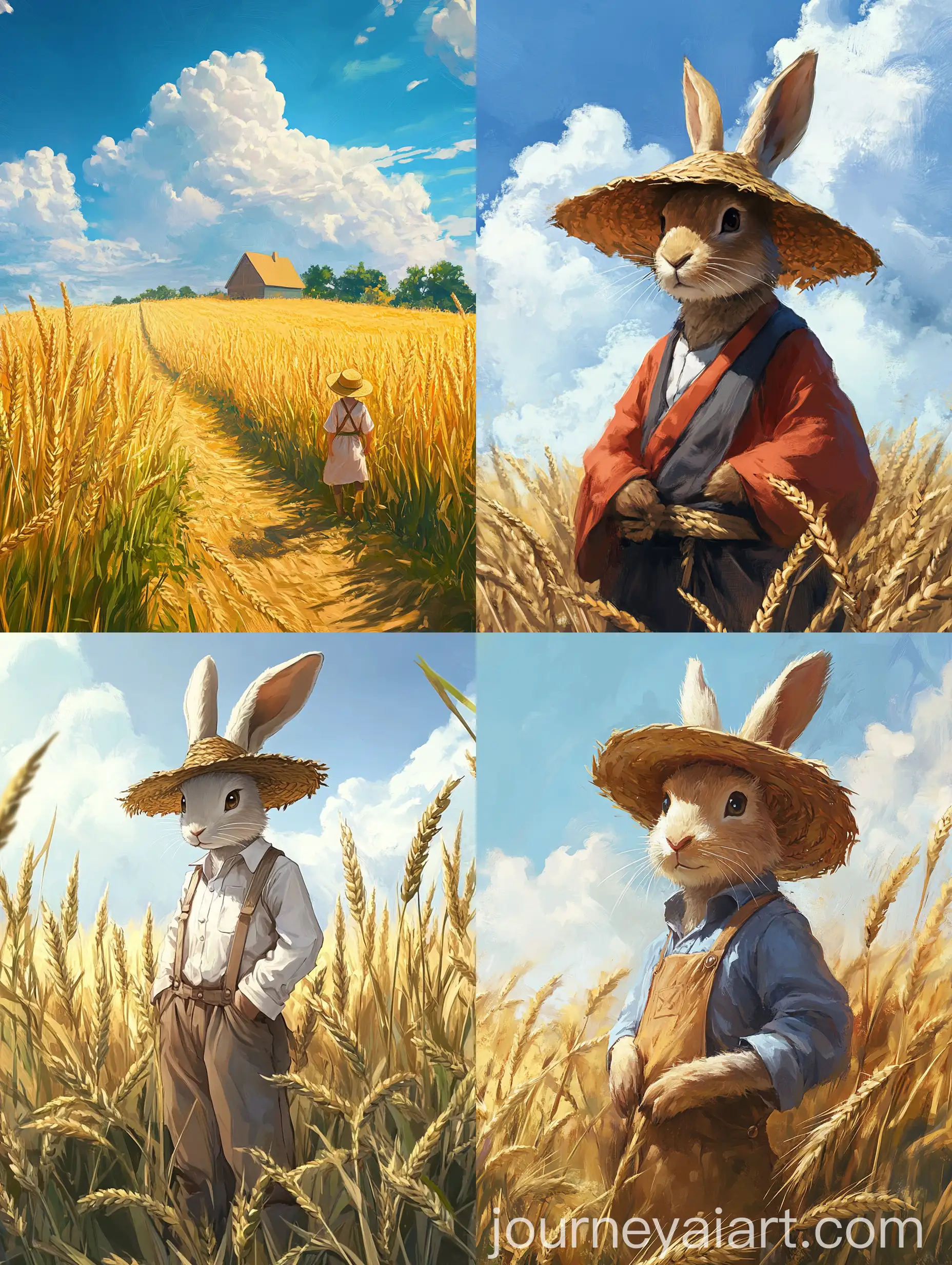 Digital-AnimeStyle-Painting-of-a-Rabbit-Farmer-in-Farmer-Clothes-on-a-Big-Wheat-Farm