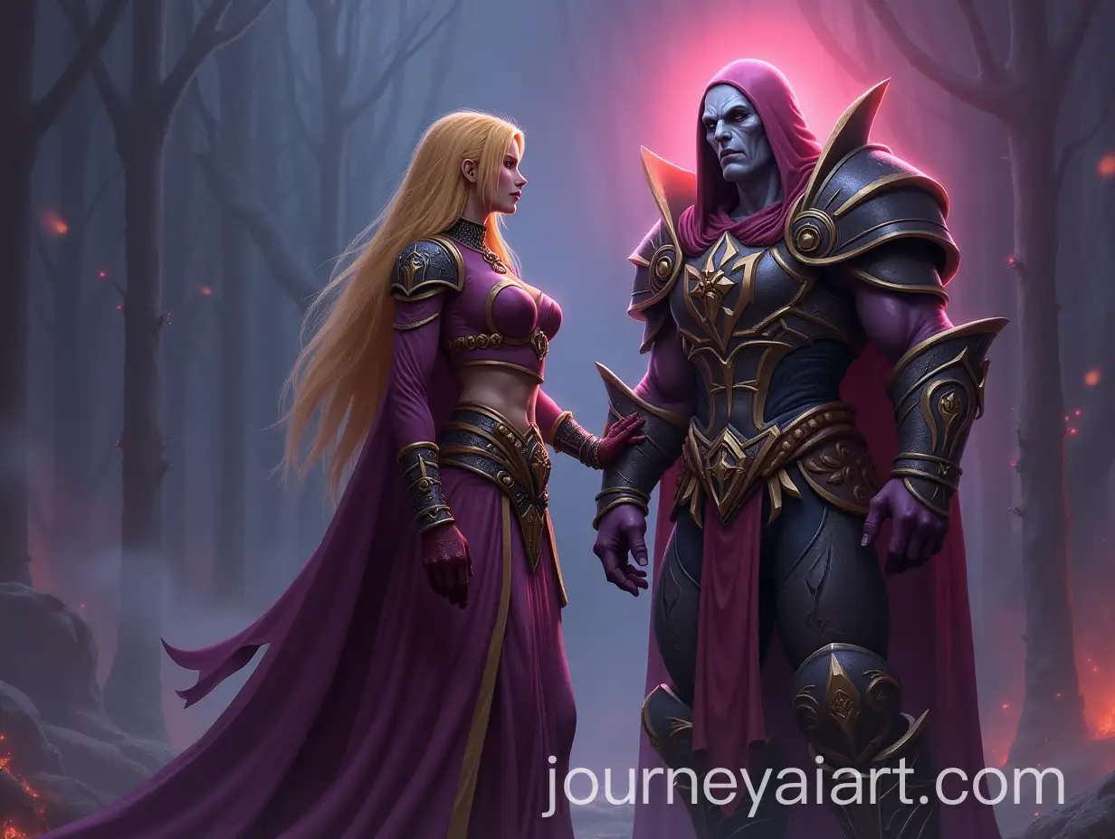 Sylvanas-Standing-Next-to-a-Paladin-in-World-of-Warcraft