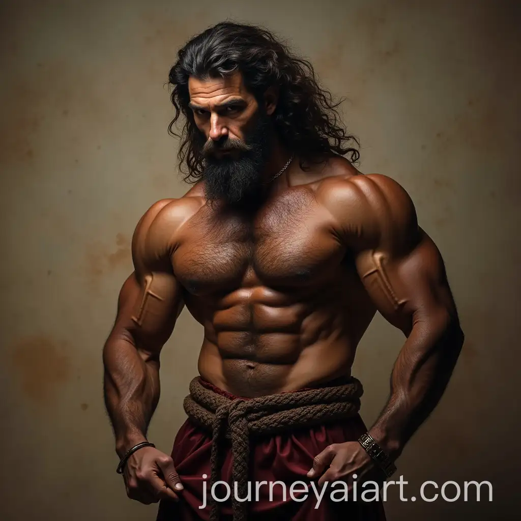 Muscular-Hairy-Arabian-Father-in-Casual-Pose