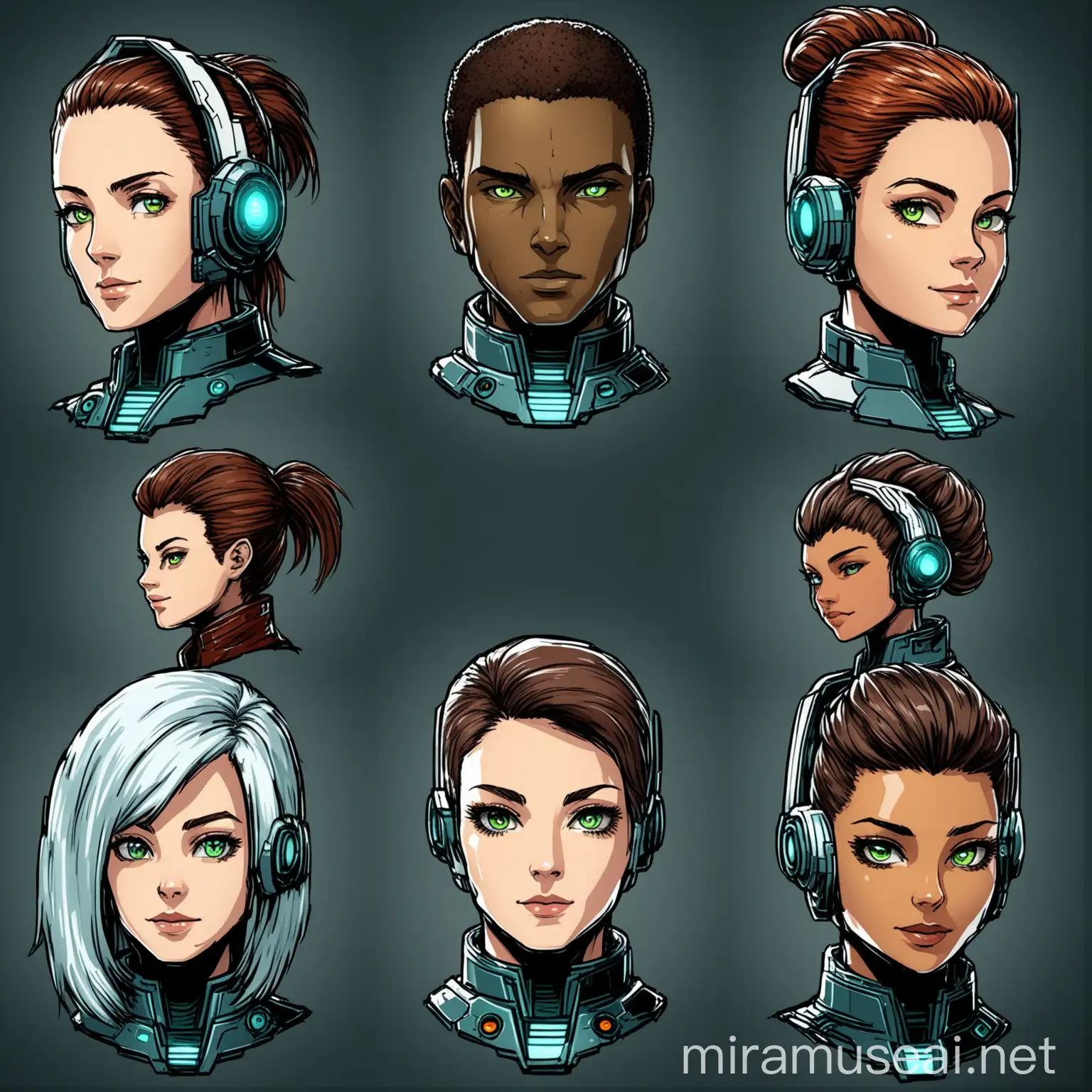 Digital Character Headshots in SciFi Style