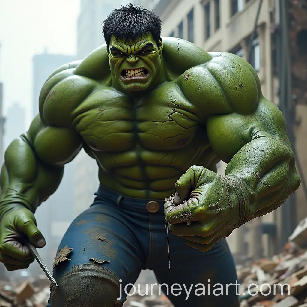 Hulk-Lifting-Metal-Sheet-Amid-Building-Collapse-with-Stabilizing-Assistance