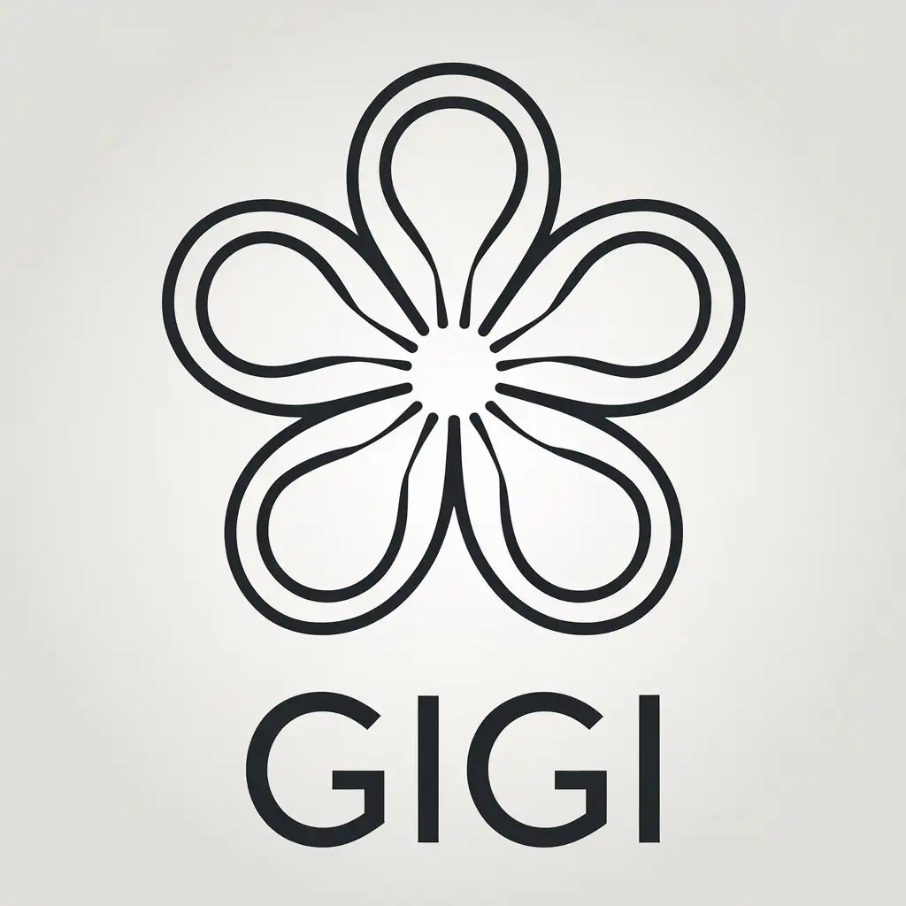 LOGO Design for Gigi Minimalistic Flower Symbol with Clear Background