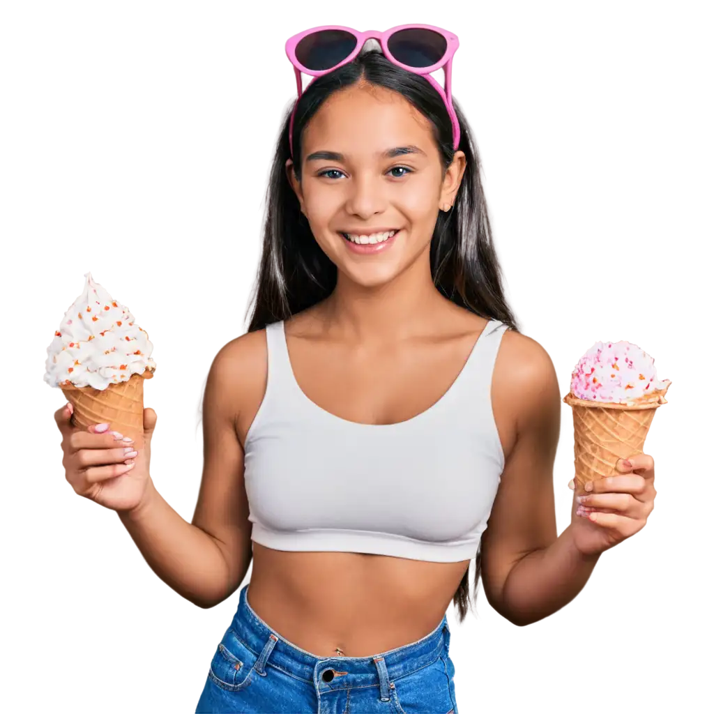 PNG-Image-of-a-Girl-Enjoying-Ice-Cream-HighQuality-Visual-Delight