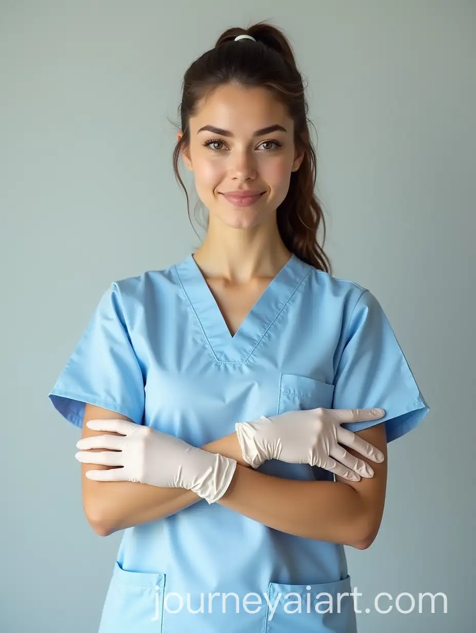Young-European-Female-Nurse-in-Sterile-Latex-Gloves-with-Ponytail