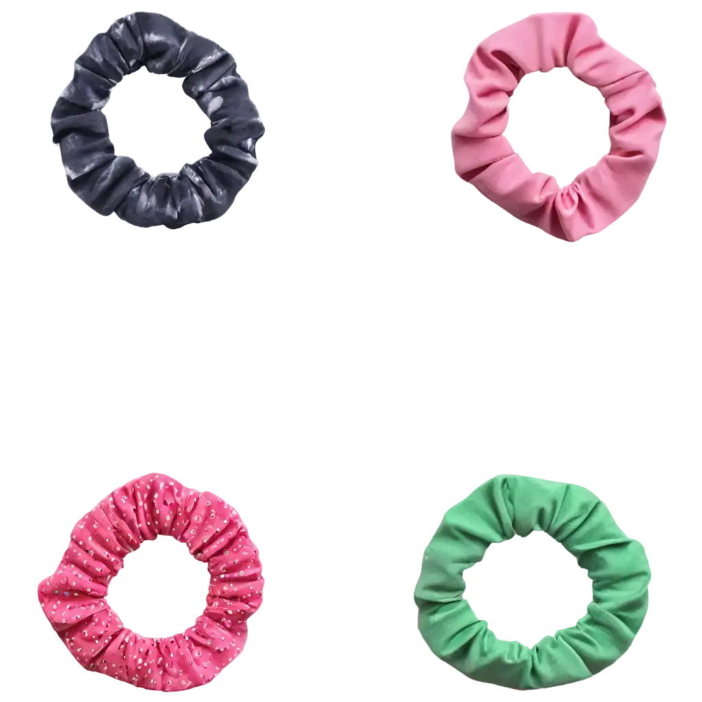 Colorful-Scrunchies-PNG-Vibrant-Hair-Accessories-for-Fashion-and-DIY-Projects