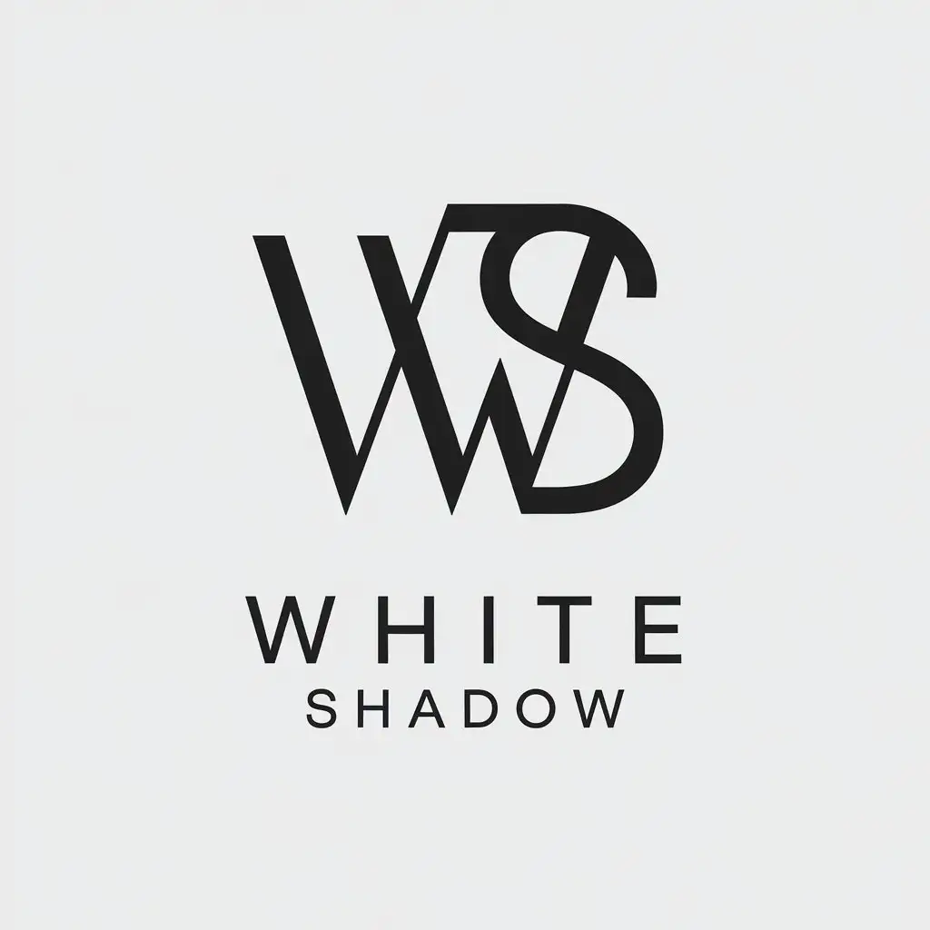 LOGO Design for White Shadow Minimalistic Vector Logo with WS Symbol and Clear Background