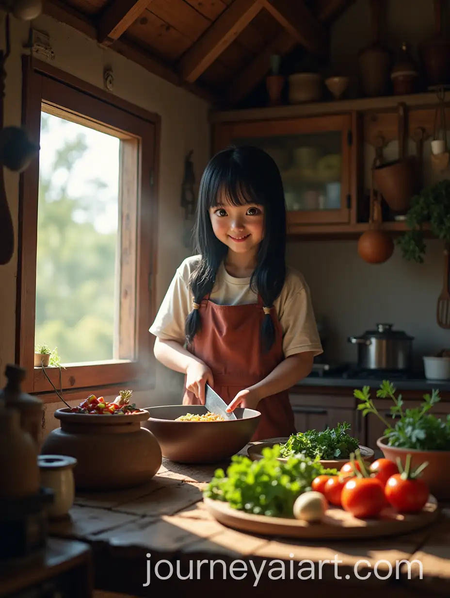 Young-Woman-Cooking-in-a-Traditional-ClayStove-Kitchen
