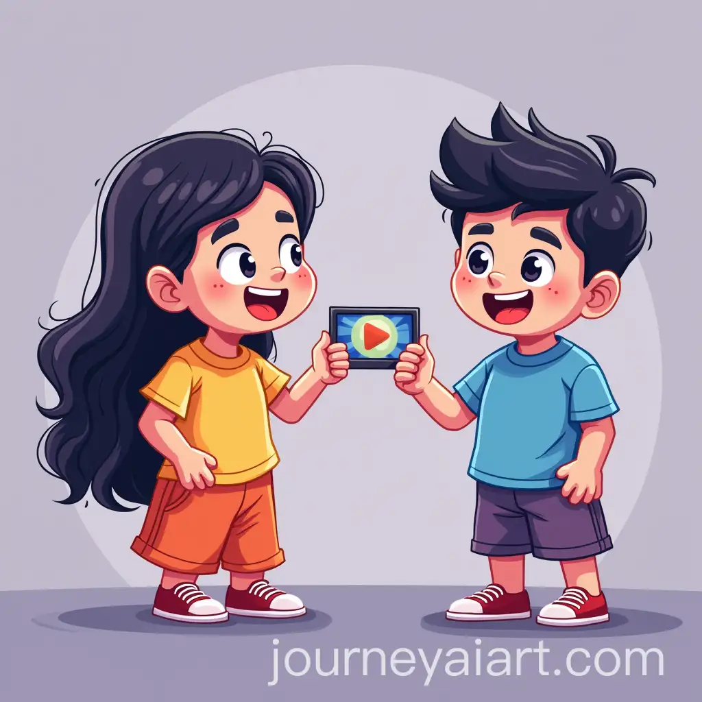 Cartoon-Character-Interacting-with-ShortForm-Video-Content