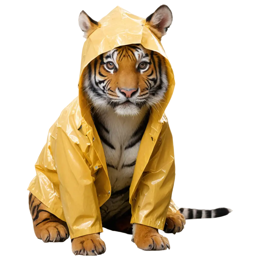 Tiger-Wearing-a-Raincoat-PNG-HighQuality-Image-for-Creative-Projects