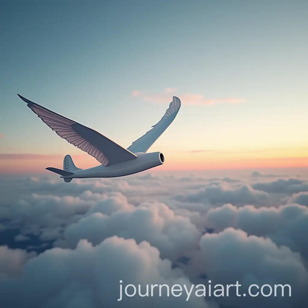 Flight-in-the-Sky-with-Clouds-and-Birds
